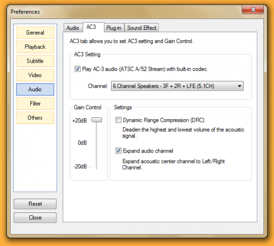 gom player ac3 filter