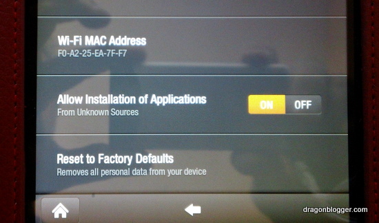 find the mac address for wifi on a kindle fire?