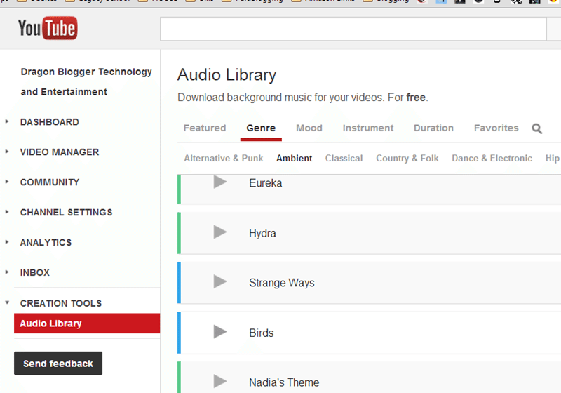 Audio Library: Download Free Music for Videos