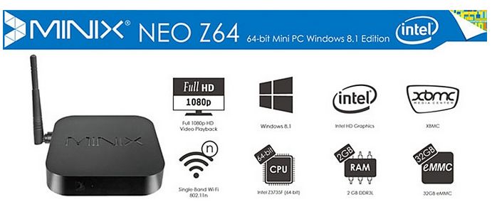 MINIX NEO Z64 Z64A Android TV Box Mini PC Intel Z3735F Android 4.4