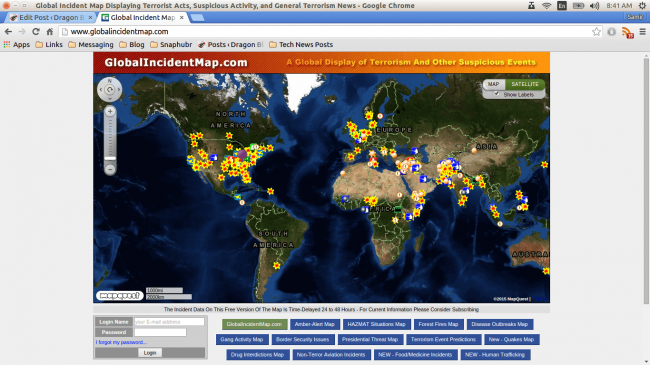 global incident map suspicious terrorist activity and event map