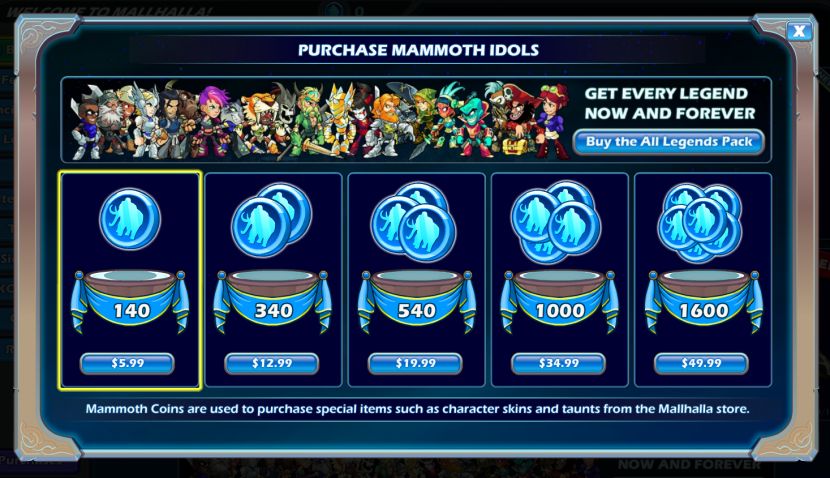 mammoth coin brawlhalla codes