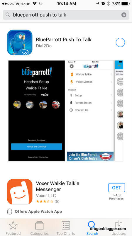 Blueparrott best sale vxi app