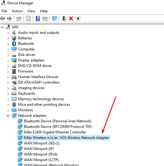 killer network drivers msi ethernet