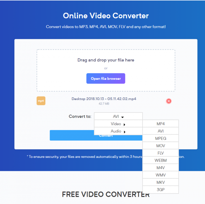 how to convert video files from mp4 to avi