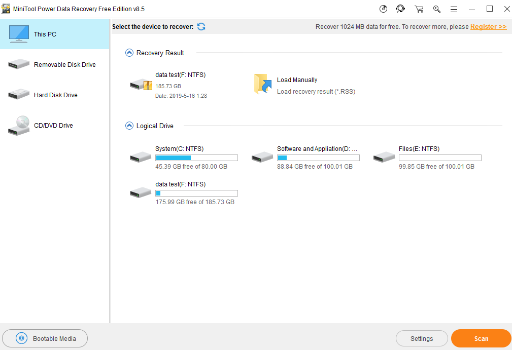 minitool power data recovery free 7.0