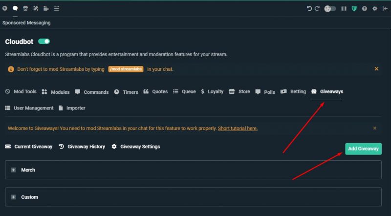 Running Custom Giveaways with Streamlabs OBS CloudBot - Dragon Technology